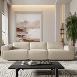 Valencia Valentina Leather Three Seats Recliner Sofa Beige Nappa 11000 Leather Kiln Dried Wood Adjustable Headrest - thumbnail 2