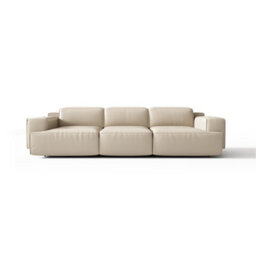 Valencia Valentina Leather Three Seats Recliner Sofa Beige Nappa 11000 Leather Kiln Dried Wood Adjustable Headrest - thumbnail 5