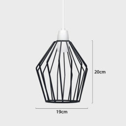 Metal Wire Cage Ceiling Lamp Geometric Pendant Light Shade, Industrial Modern Hanging Fixture - thumbnail 4