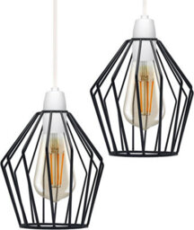 Metal Wire Cage Ceiling Lamp Geometric Pendant Light Shade, Industrial Modern Hanging Fixture - thumbnail 1
