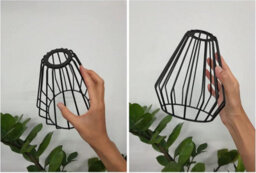 Metal Wire Cage Ceiling Lamp Geometric Pendant Light Shade, Industrial Modern Hanging Fixture - thumbnail 2
