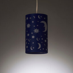 K Living Moon And Stars Ceiling Light Shade Moonlight Childrens Room Midnight Blue Navy - thumbnail 4