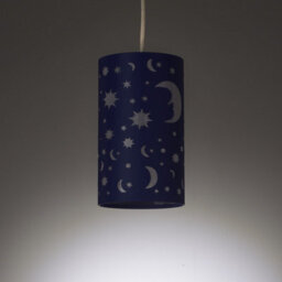 K Living Moon And Stars Ceiling Light Shade Moonlight Childrens Room Midnight Blue Navy - thumbnail 2
