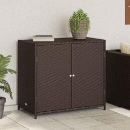 Walplus Garden Storage Cabinet Brown 83X45X76 Cm Poly Rattan - thumbnail 4