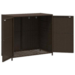 Walplus Garden Storage Cabinet Brown 83X45X76 Cm Poly Rattan - thumbnail 5