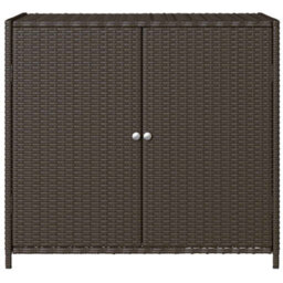 Walplus Garden Storage Cabinet Brown 83X45X76 Cm Poly Rattan - thumbnail 6