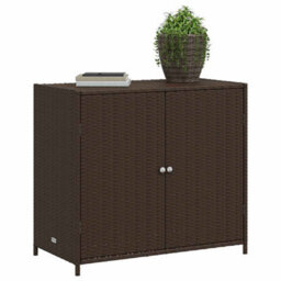Walplus Garden Storage Cabinet Brown 83X45X76 Cm Poly Rattan - thumbnail 3