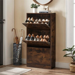 3 Flip Drawers Organiser Shoe Rack Shoe Storage Cabinet Wood Stand Cupboard Unit - thumbnail 4