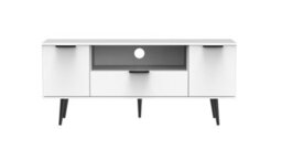 Fuji 2 Door 1 Drawer Wide Tv Unit In White Matt (Ready Assembled) - thumbnail 7