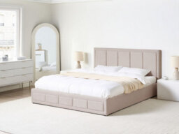 Beliani Ottoman Bed Fabric Quiberon 180 X 200 Cm (Eu Super King) Beige - thumbnail 2