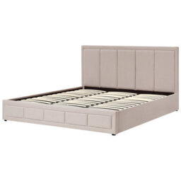 Beliani Ottoman Bed Fabric Quiberon 180 X 200 Cm (Eu Super King) Beige - thumbnail 6