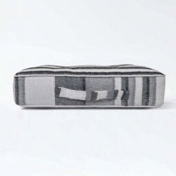 Homescapes Morocco Striped Cotton Floor Cushion Grey - thumbnail 5