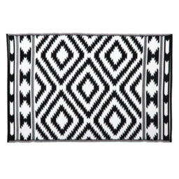 Jvl Lightweight Reversible Plastic Woven Outdoor Rug, 133X190Cm, Aztec - thumbnail 2