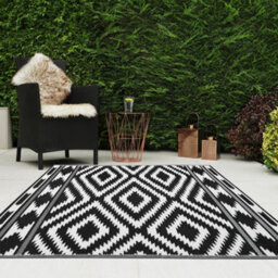 Jvl Lightweight Reversible Plastic Woven Outdoor Rug, 133X190Cm, Aztec - thumbnail 8