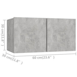 Berkfield Practical 4 Piece Tv Cabinet Set Concrete Grey Engineered Wood - thumbnail 7