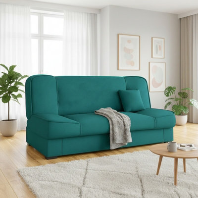 Gabi Comfortable 3 Seater Sofa Bed With Storage And Sleeping Function Green - image 1