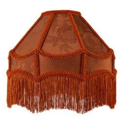 Happy Homewares Brown Faux Silk Victorian Lampshade With Floral Decor And Long Tassels - thumbnail 5