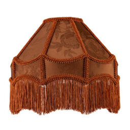 Happy Homewares Brown Faux Silk Victorian Lampshade With Floral Decor And Long Tassels - thumbnail 1