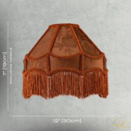 Happy Homewares Brown Faux Silk Victorian Lampshade With Floral Decor And Long Tassels - thumbnail 7