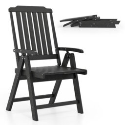 Gainoom Foldable Gray Patio Chair All-Weather Hdpe Outdoor Dining Chair - thumbnail 1