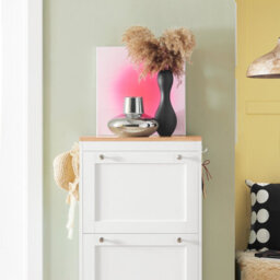 Sobuy Fsr144-Nw,shoe Cabinet 3 Drawers Storage Organizer,wood Effect,w53Xd24Xh115 - thumbnail 5