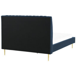 Beliani Bed Velvet Marville 140 X 200 Cm (Eu Double) Dark Blue - thumbnail 6
