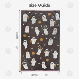 Allure Bath Fashions Luxury Ghosties Halloween Hand Towel - 100% Cotton Spooky Tea Towel - thumbnail 7