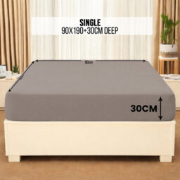 Aspire Homeware Beige Fitted Sheet-(30Cm) Deep Hotel Quality -Breathable Fitted Bed Sheets Single (L)190Cm X (W)91Cm - thumbnail 7