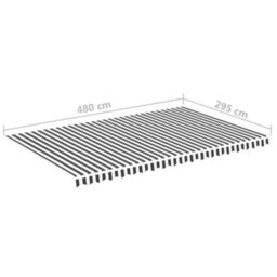 Walplus Replacement Fabric For Awning Garden Sun Shade Canopy Gazebo For Back Door, Porch, Patio Anthracite And White 5X3 M - thumbnail 6