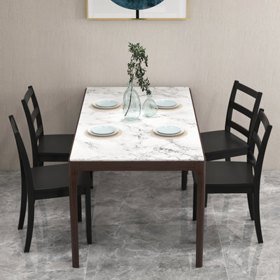 Gainoom Kitchen Black Dining Chairs Set Of 4 Ladder Back Side Chairs Armless Chairs - image 1