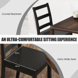 Gainoom Kitchen Black Dining Chairs Set Of 4 Ladder Back Side Chairs Armless Chairs - thumbnail 7