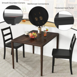 Gainoom Kitchen Black Dining Chairs Set Of 4 Ladder Back Side Chairs Armless Chairs - thumbnail 5