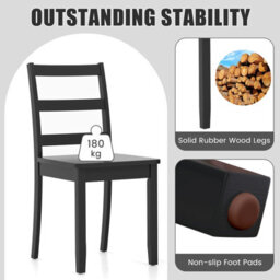 Gainoom Kitchen Black Dining Chairs Set Of 4 Ladder Back Side Chairs Armless Chairs - thumbnail 6