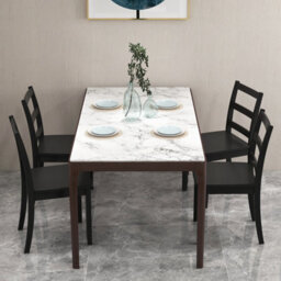 Gainoom Kitchen Black Dining Chairs Set Of 4 Ladder Back Side Chairs Armless Chairs - thumbnail 1