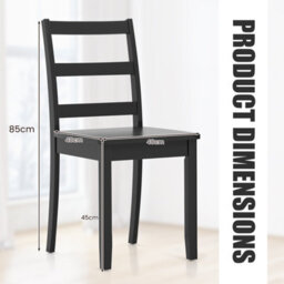 Gainoom Kitchen Black Dining Chairs Set Of 4 Ladder Back Side Chairs Armless Chairs - thumbnail 2