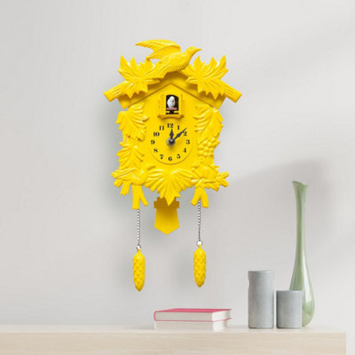 Walplus Yellow Vintage Cuckoo Wall Clock - Swinging Pendulum, And Classic Design Wall Clock For Bedroom, Livingroom And Kitchen - image 1