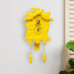 Walplus Yellow Vintage Cuckoo Wall Clock - Swinging Pendulum, And Classic Design Wall Clock For Bedroom, Livingroom And Kitchen - thumbnail 5