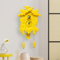 Walplus Yellow Vintage Cuckoo Wall Clock - Swinging Pendulum, And Classic Design Wall Clock For Bedroom, Livingroom And Kitchen - thumbnail 4