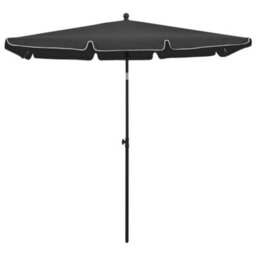 Berkfield Durable Garden Parasol With Pole 210X140 Cm Anthracite - thumbnail 1