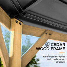 Sunjoy Outdoor Cedar Wood Gazebo Eggi - 395Cm X 395Cm, Anthracite - thumbnail 7