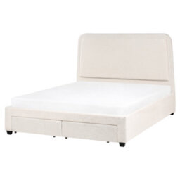 Beliani Bed With Storage Drawers Boucle Sardent 160 X 200 Cm (Eu King Size) Off-White - thumbnail 5