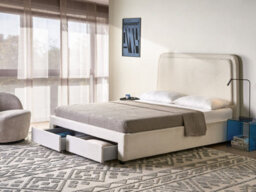 Beliani Bed With Storage Drawers Boucle Sardent 160 X 200 Cm (Eu King Size) Off-White - thumbnail 2