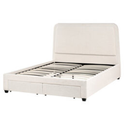 Beliani Bed With Storage Drawers Boucle Sardent 160 X 200 Cm (Eu King Size) Off-White - thumbnail 6