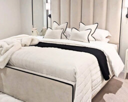 "Bed Choices Herringbone Ottoman Bed With 80"" Black Contrast Piping And Panelled Headboard (Mattress Is Not Included) - Double" - thumbnail 3