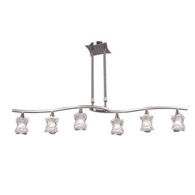 Luminosa Lighting Luminosa Rosa Del Desierto Telescopic Linear Pendant Line 6 Light G9, Satin Nickel - image 1