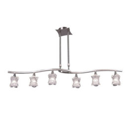 Luminosa Lighting Luminosa Rosa Del Desierto Telescopic Linear Pendant Line 6 Light G9, Satin Nickel - thumbnail 1