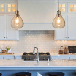 Long Life Lamps Company Modern Tear Drop Ceiling Pendant Light Crackled Clear Glass Lamp Shade H3066 - thumbnail 8