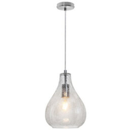 Long Life Lamps Company Modern Tear Drop Ceiling Pendant Light Crackled Clear Glass Lamp Shade H3066 - thumbnail 4