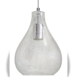 Long Life Lamps Company Modern Tear Drop Ceiling Pendant Light Crackled Clear Glass Lamp Shade H3066 - thumbnail 3