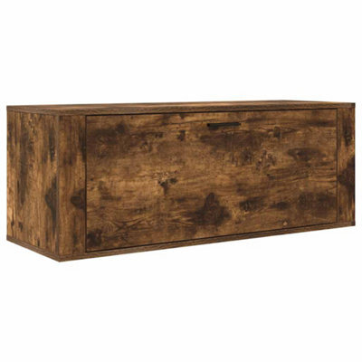 Berkfield Modern Wall Shoe Cabinet Smoked Oak 100X35X38 Cm Engineered Wood - image 1
